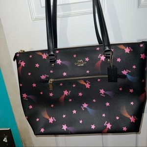 Coach Disco Stars Gallery Tote Bag C7668 Black Multi